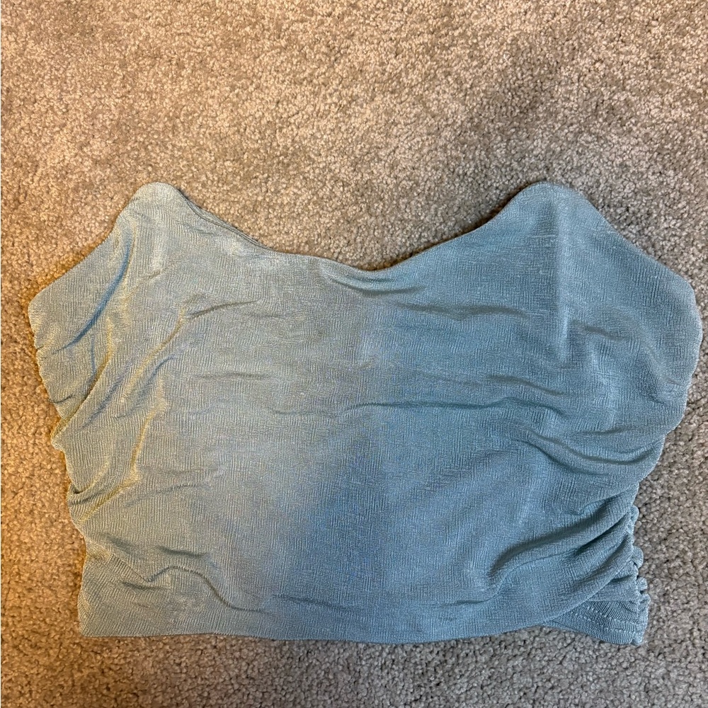 Sage Ruched Fitted Crop